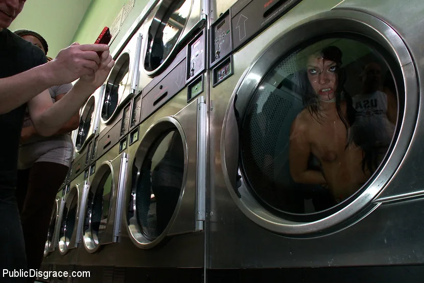 Filthy Whore Fucked at the Laundromat - Public Disgrace